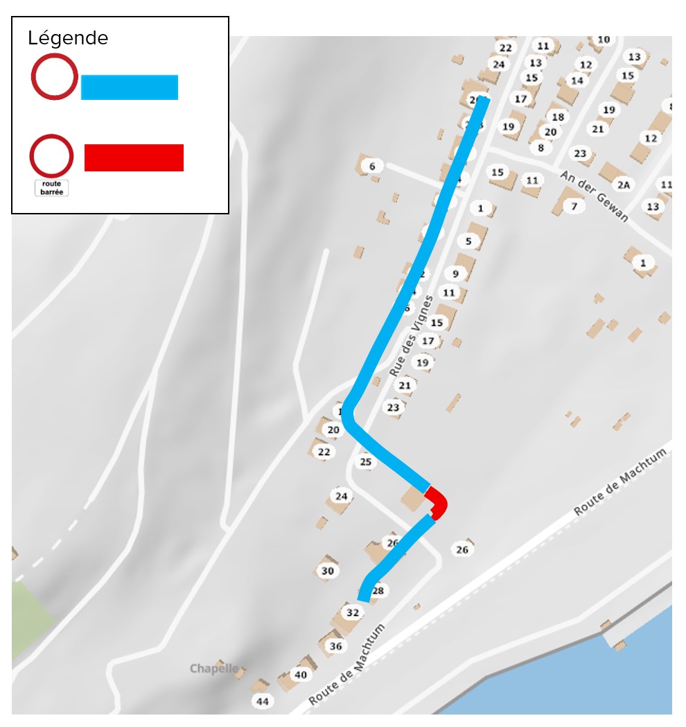 Plan - Rue des Vignes route de Machtum