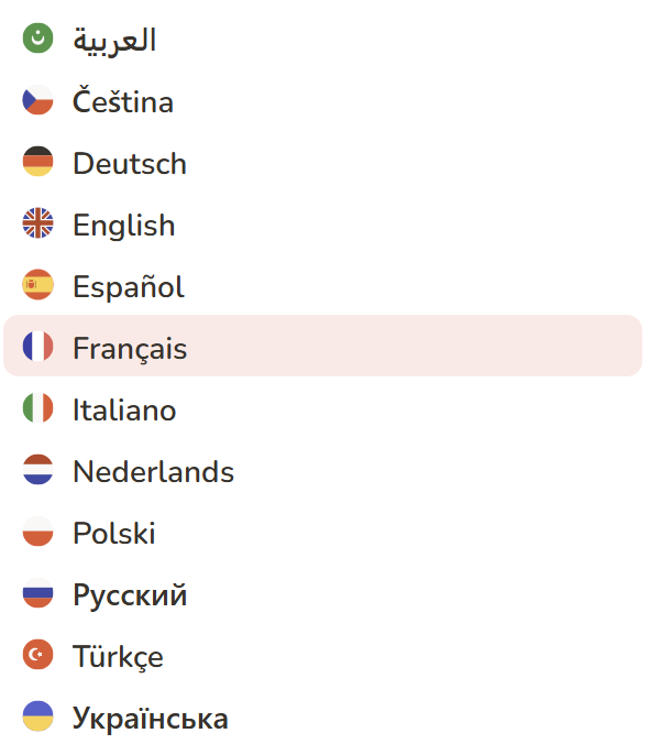 Langues possibles