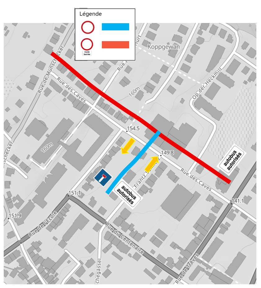 Plan - Rue des Caves - Rue Frantz Seimetz